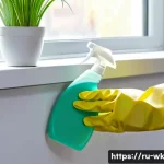 Home 22 해충 방제 시 발생할 수 있는 위험 요소 - A detailed indoor scene showing a modern Russian apartment living room during pest control treatment...