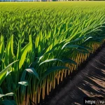Home 21 해충 방제를 위한 유기농 농법의 변화 - A vibrant organic farm scene showcasing a diverse crop rotation system between golden wheat fields a...